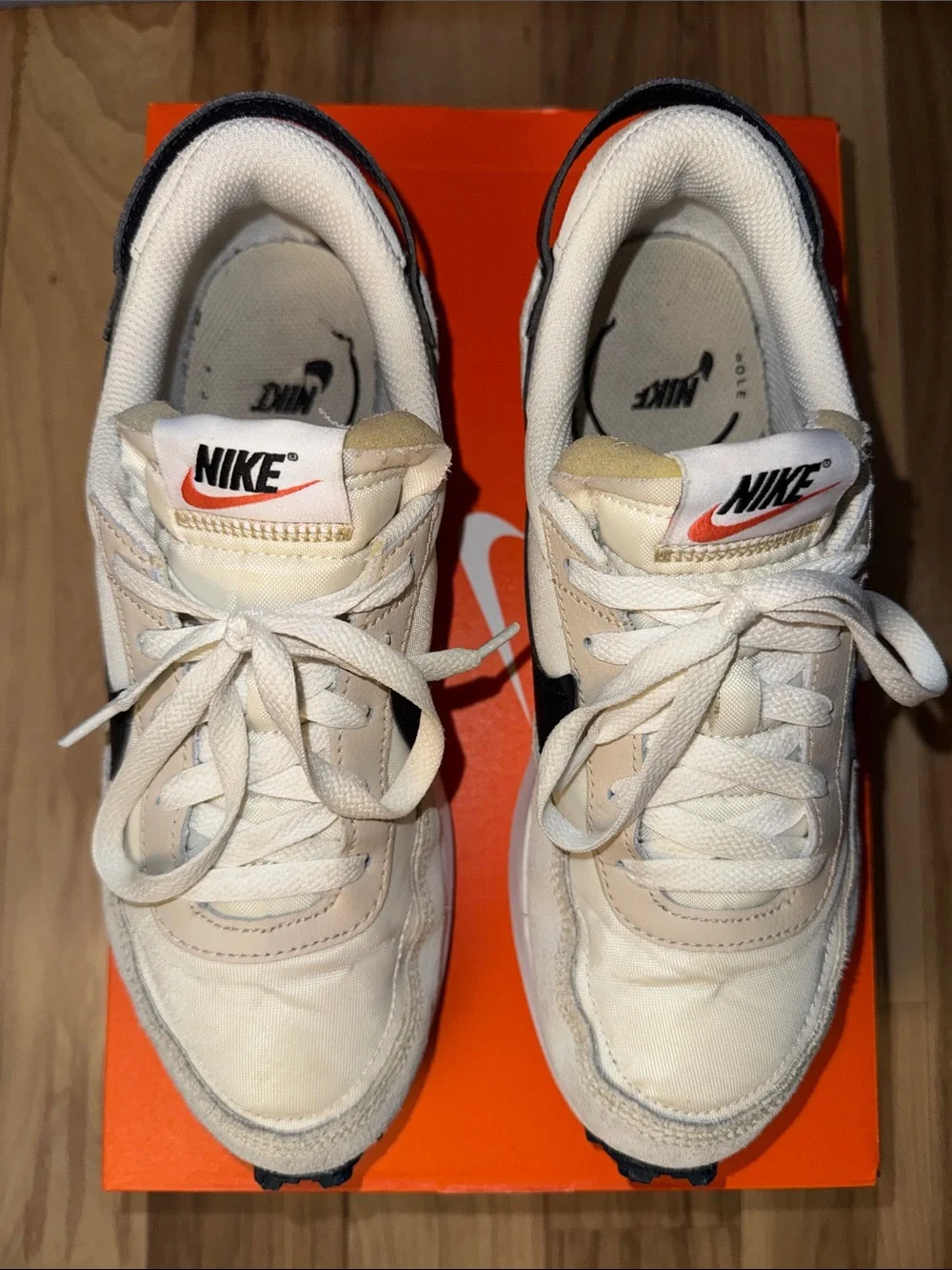 Nike Waffle Debut Sneakers Women’s Size 8 Sanddrift Black Retro Running Shoes - Picture 6 of 11
